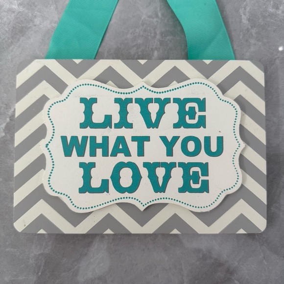 “Live What You Love” Wooden Chevron Ribbon Decorative Sign - Picture 2 of 12